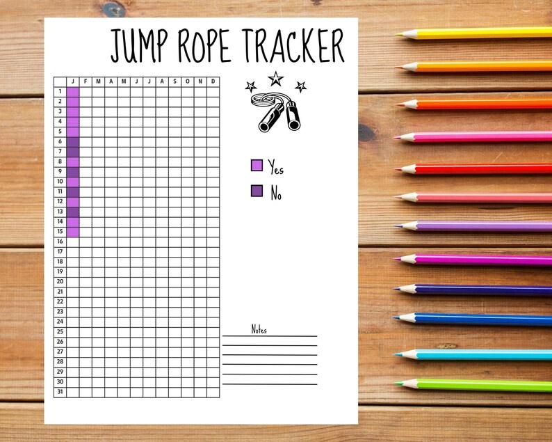 Triangle Rope Tracker Yearly Jump Rope Tracker – Printable Fitness Planner - Etsy