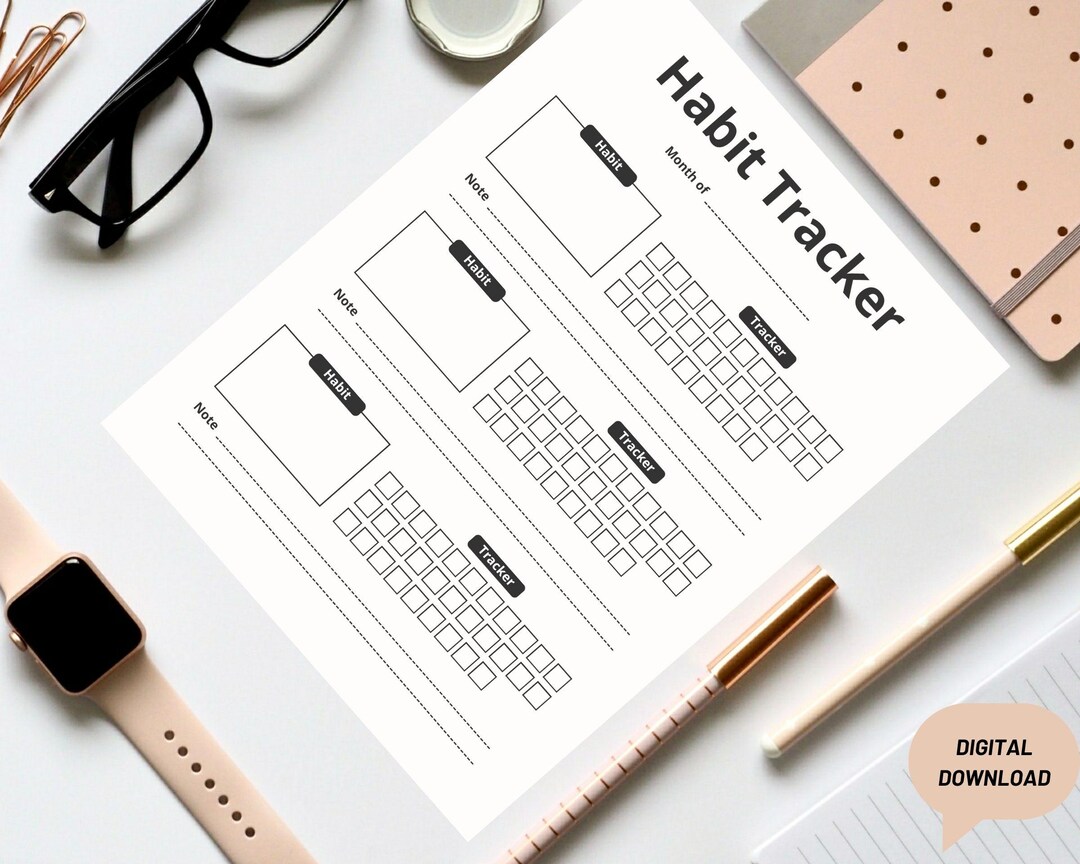 Minimalist Printable Habit Tracker: Build Daily Routines, Achieve Goals ...