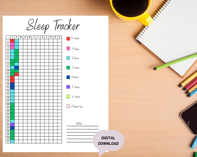 Printable Sleep Tracker Monitor and Improve Your Sleep - Etsy