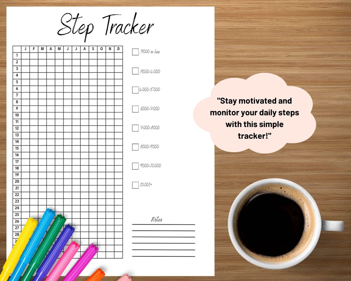 September Step Tracker Printable Step Tracker – Track Daily Steps and Fitness Goals - Etsy