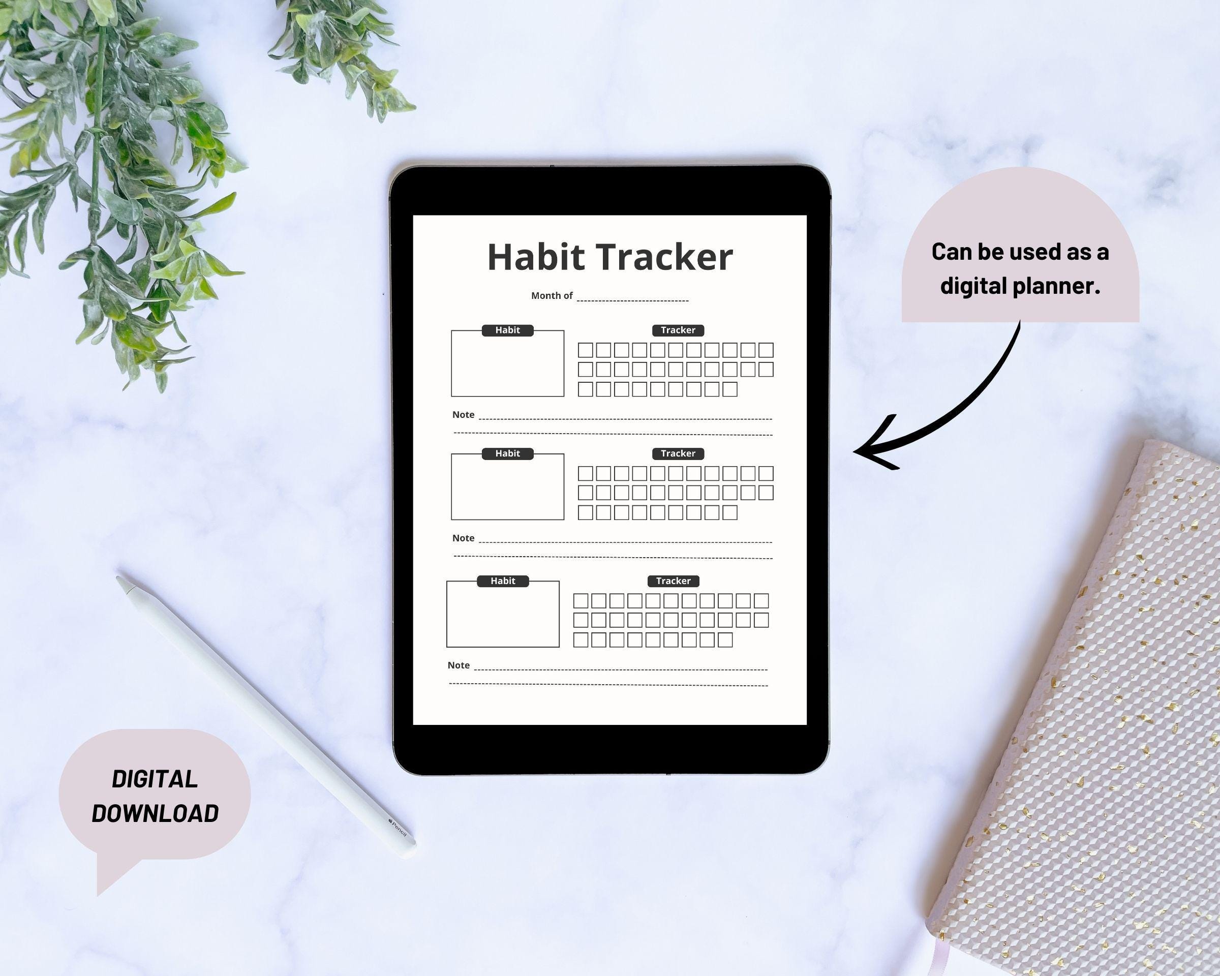 Daily Routine Tracking Progress File Minimalist Printable Habit Tracker: Build Daily Routines, Achieve Goals ...