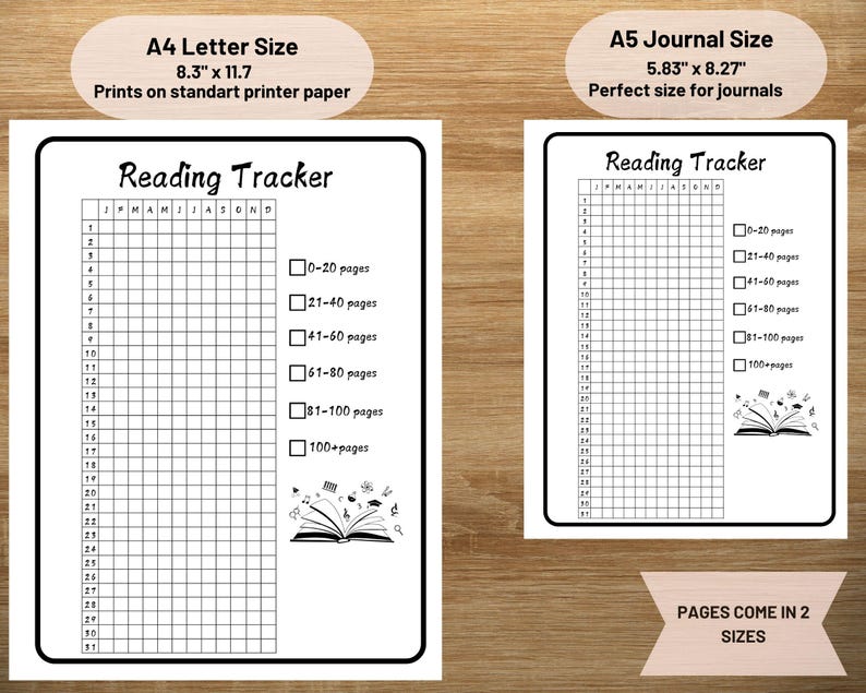 Reading Log & Tracker – Printable Reading Planner Set - Etsy