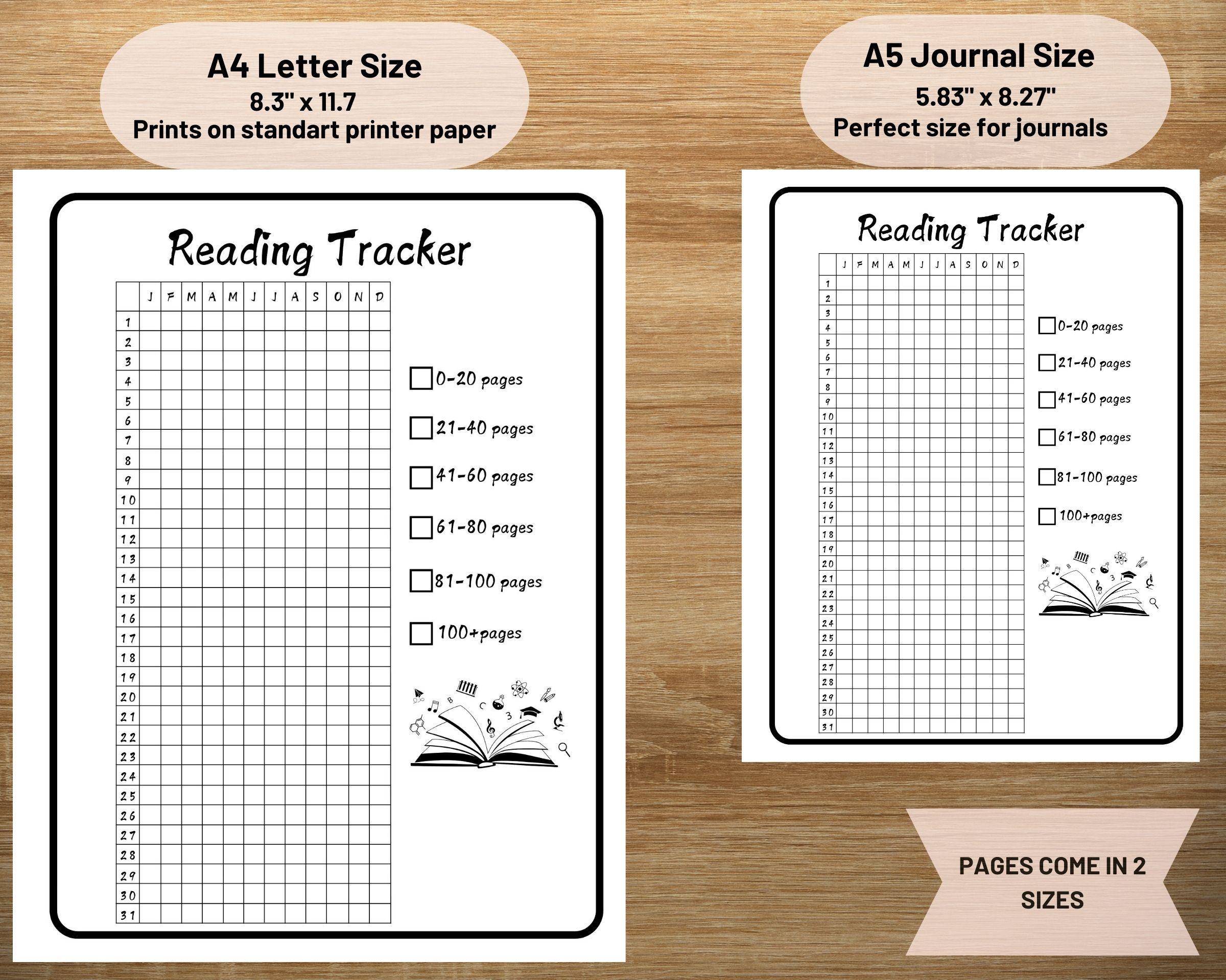 Reading Log & Tracker – Printable Reading Planner Set - Etsy