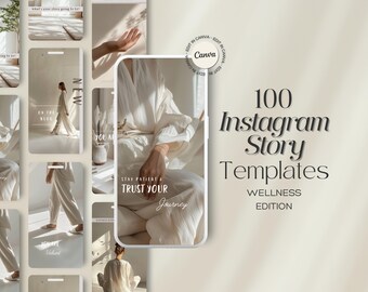 Wellness Stories Canva Template, Yoga Instagram, Mental Health, Instagram Influencer Templates, Mindfulness Coach, Social Media
