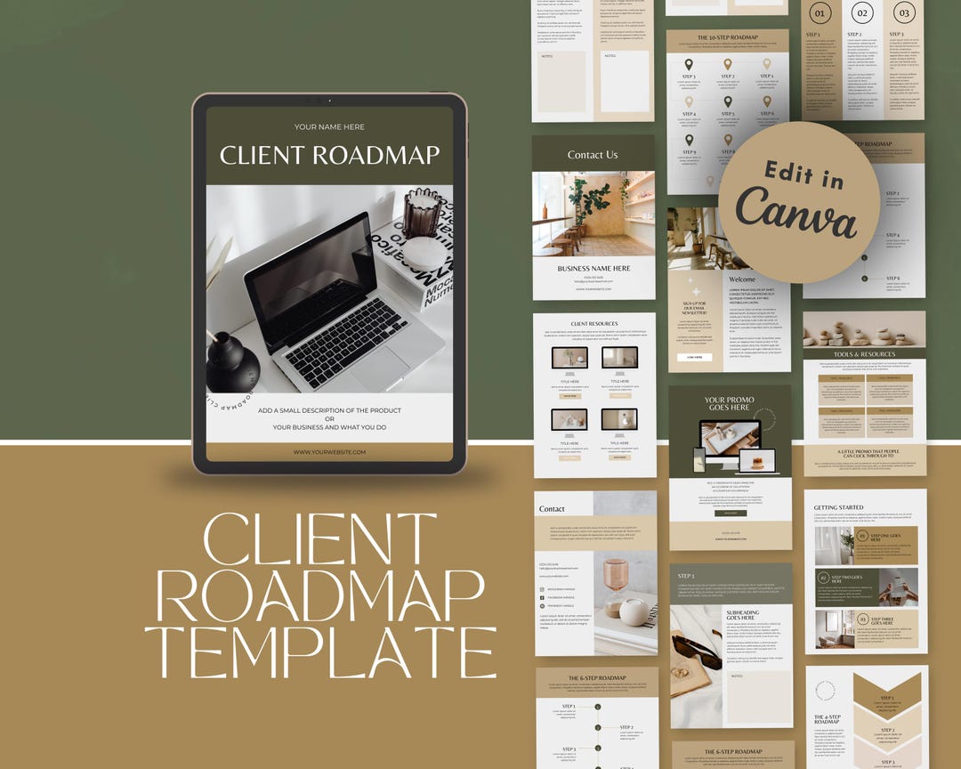 Stylish Client Roadmap Template | Editable Canva Design for Coaches ...