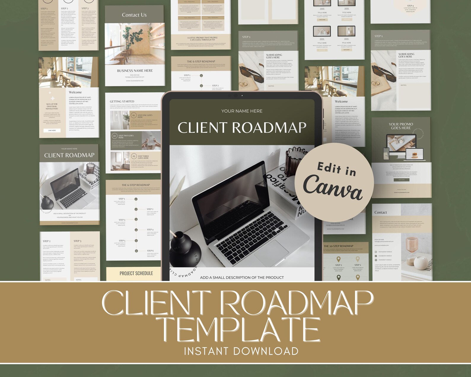 Stylish Client Roadmap Template | Editable Canva Design for Coaches ...
