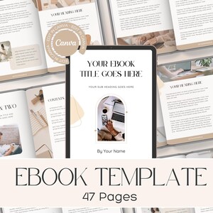 Customizable Ebook Canva Template, Minimalist Beige Modern Design, Coaching Workbook, Editable Course Book, Workbook, Digital Download