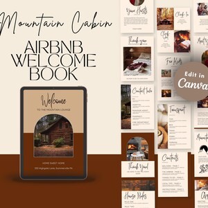Airbnb Welcome Book Canva Template | 27-Page Editable Cottage Guide | Guest Information Book for Your Cozy Retreat | Rental Guest Book