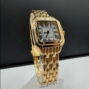 Montre de luxe pour femme carrée jaune, cadeau spécial pour femme