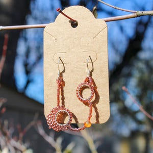 Beaded Double Pierced Handcrafted Earrings, Phish Donuts, Dangle Earrings.