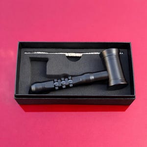 5 Inch Metal Smoking Pipe, Glass Bowl with Box and Cleaning Tool