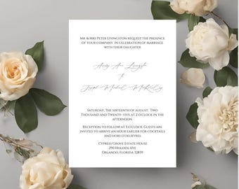 Instant Download Digital Wedding Invitation Template- Victorian Classic