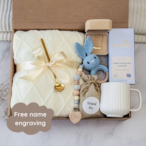 New Baby Gift Box, Baby Shower Gift Basket, Welcome Baby Boy Gift, Newborn Boy Gift, Expecting Mom, Gender Neutral, Pregnancy Announcement