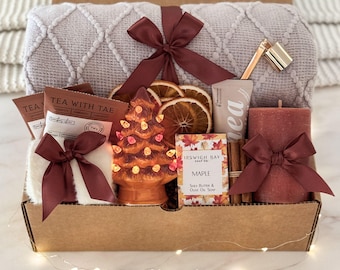 Hygge Fall Gift Box for Your Loved One, Thanksgiving Gift For Parents, Holiday Gifts for Colleagues, Boo Basket for Daughter, Cozy Gift Idea