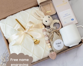 New Mama Care Package, Custom New Baby Gift Box, Personalized Pacifier Clip, Pregnancy Announcement, Baby Shower Gifts Idea, Congratulations