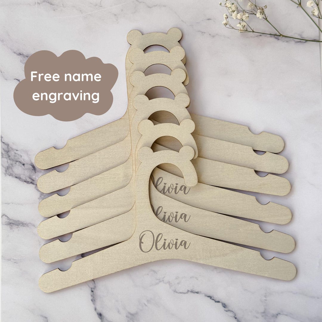 Personalized Baby Clothes Rack Hangers, Wooden Baby Hangers With Name ...