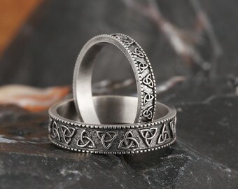 4Pcs Stainless Steel Signet Biker Rings Set Retro Vintage