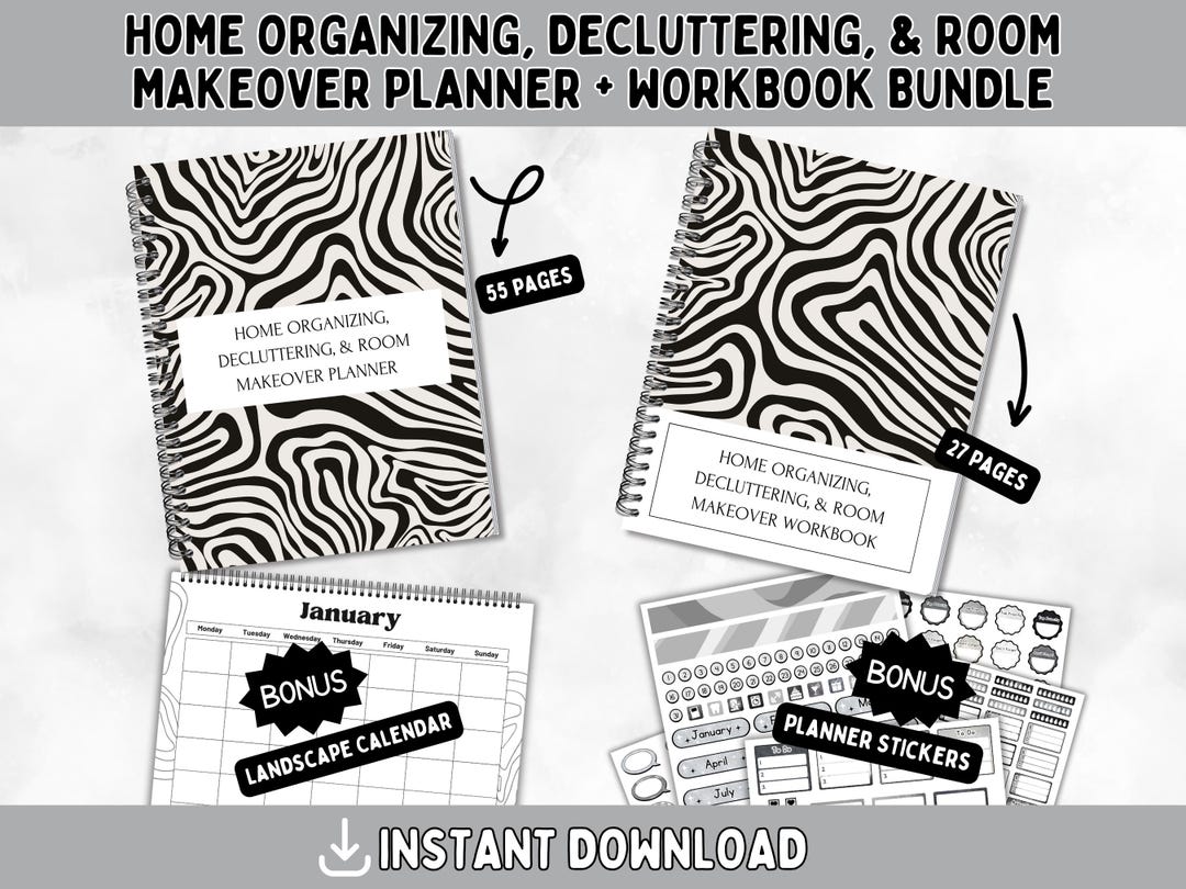 Printable Home Organizing, Decluttering, & Room Makeover Planner and ...