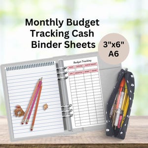 Bright Pink Monthly Budget Tracking Sheets – Perfect for A6 Cash Binders | A6 3x6 | Cash Envelope Insert Printable