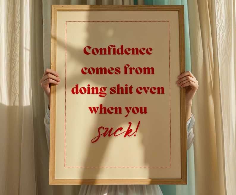 Retro Wand Kunst Typografie Rot Wohnkultur Einfacher Kunst Poster Druck Rot Studentenzimmer Zimmer Dekor Lustiges Zitat Print Art Minimalistische Stil Selbstliebe Zitat Bild 7