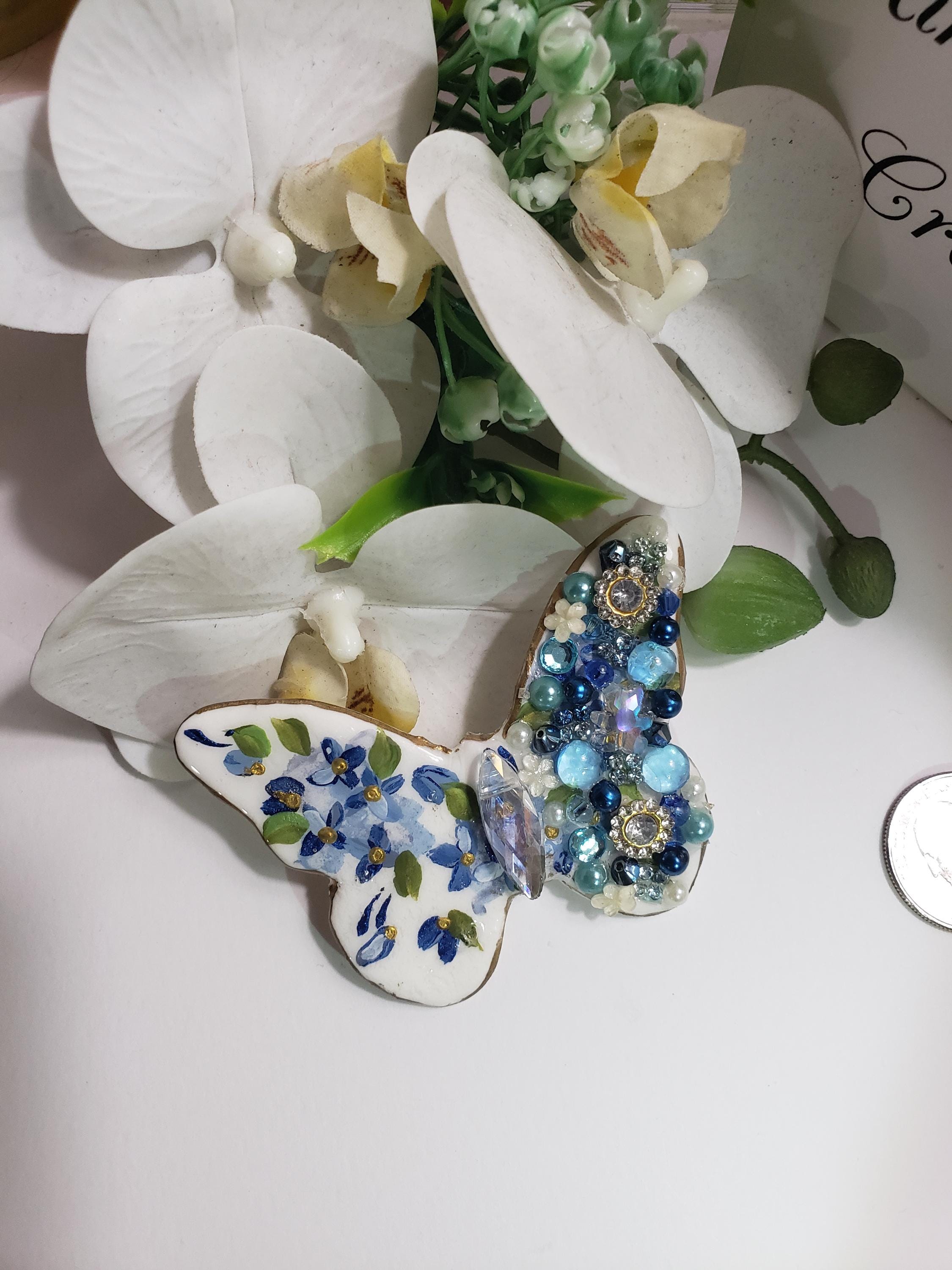 Vintage Handmade Splatter Ceramic Barrette Amazon.com : 4 Packs Vintage Gem Decorative Hair Barrettes  main image 4