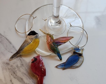 Bird wine charms
