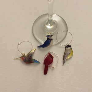 Bird wine charms