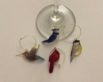 Bird wine charms