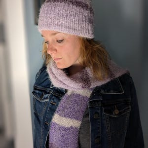 Lavender Purple Crochet Hat Scarf Set | Cozy Boho Woodland Winter Accessories The Lavender Haze Crochet Collection – I Like Crochet main image 4