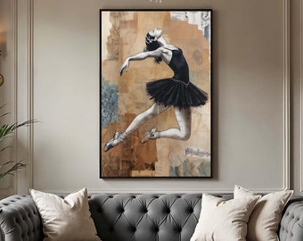 Black Ballerina Canvas Print: Elegant Dance Wall Art