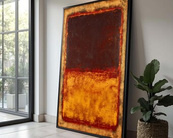 Mark RothkoCanvas Wall Art, Mark Rothko Modern Art, Bold Red and Orange Canvas, Contemporary Home Decoration, Luxury Home Decor
