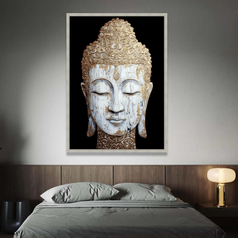 Gold Buddha Face Canvas Art, Tranquil Zen Decor - Etsy UK