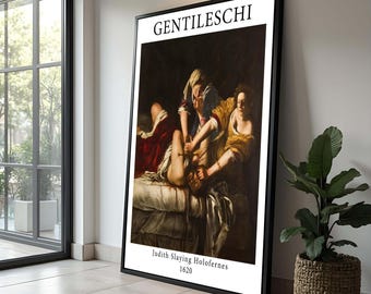 Judith Slaying Holofernes Kunstdruck | Artemisia Ghentilschi 1620 | Renaissance Barock Meisterwerk | Feministisches Empowerment Dekor