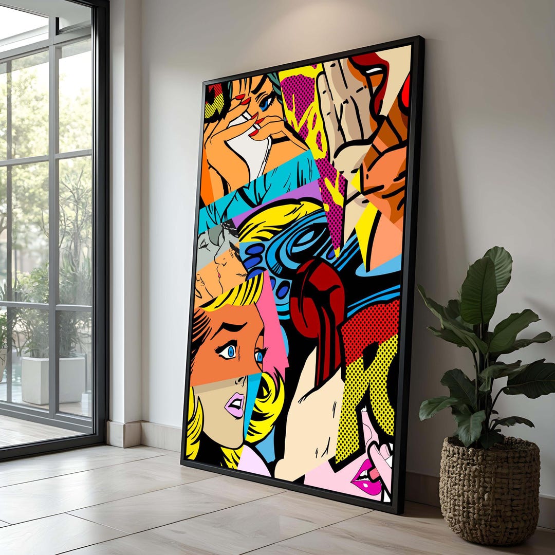 Pop Art Canvas Print: Retro Comic Collage, Modern Wall Decor - Etsy