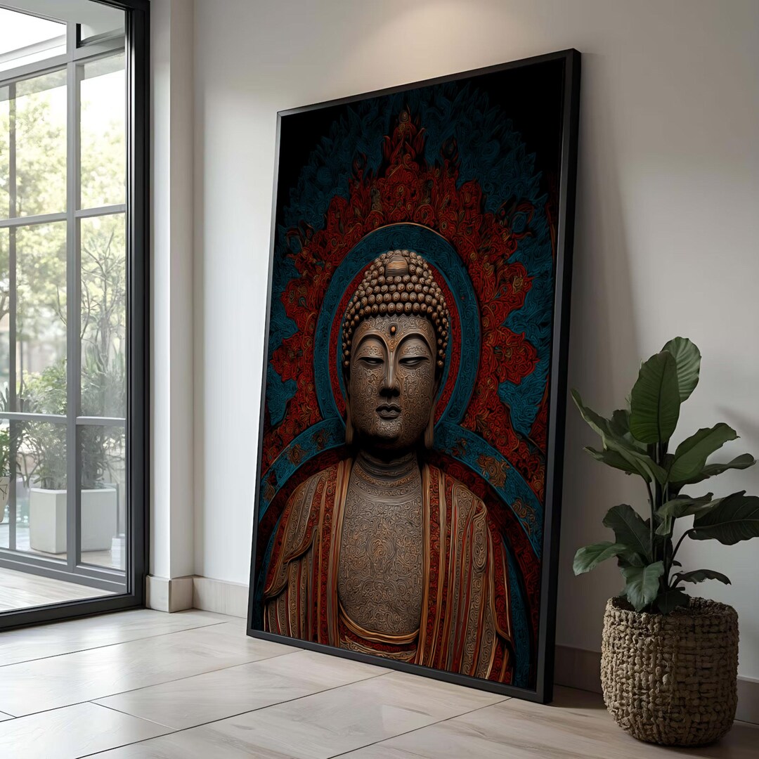 Serene Buddha Canvas Art, Mandala Wall Decor, Spiritual Zen Artwork - Etsy