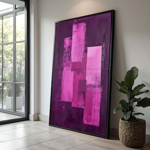 Mark Rothko Purple Abstract Canvas Painting: Large Wall Art