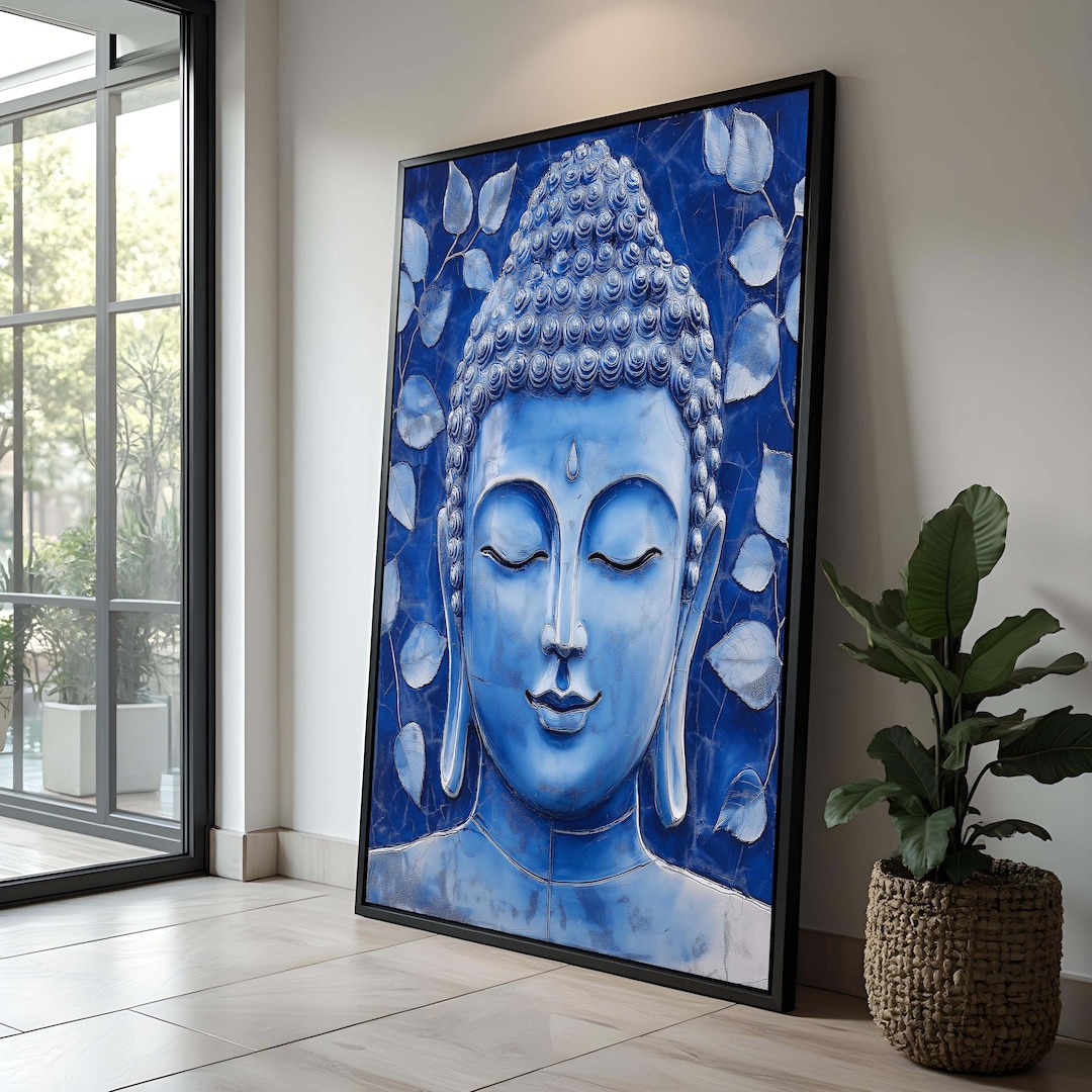 Blue Buddha Canvas Print: Tranquil Zen Lotus Wall Art - Etsy