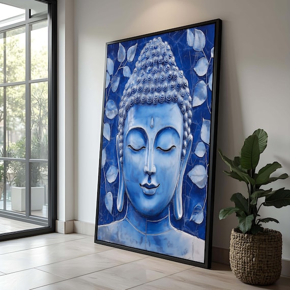 Blue Buddha Canvas Print: Tranquil Zen Lotus Wall Art - Etsy