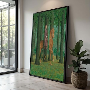 Magritte &#39;The Blank Signature&#39; Art Print: Surrealist Forest Scene