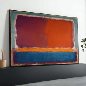 Mark Rothko Style Canvas Art: Red and Blue Color Field Painting