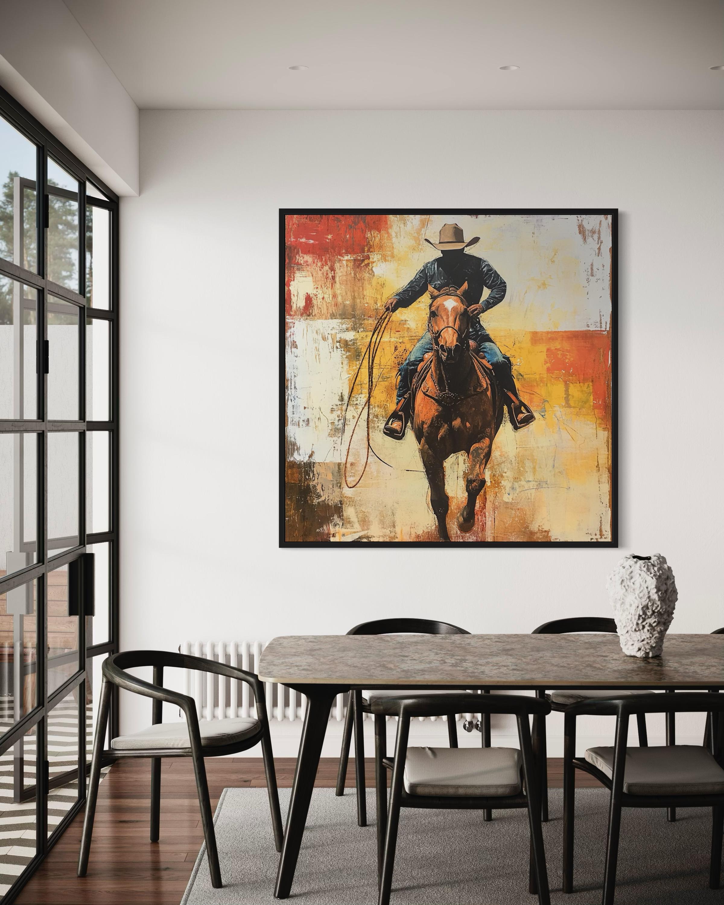 Cowboy Rider Canvas Print: Wild West Horse Art, Rustic Western Decor - Etsy