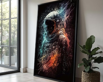 Cosmic Astronaut Canvas Print: Galaxy Adventure Wall Art