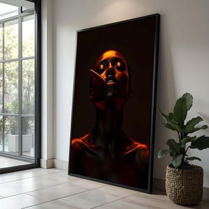 Bold Woman with Cigar Art Print - Dark Aesthetic Portrait - Empowering Wall Art for Modern Spaces - Unique Gift for Her, Woman Portrait
