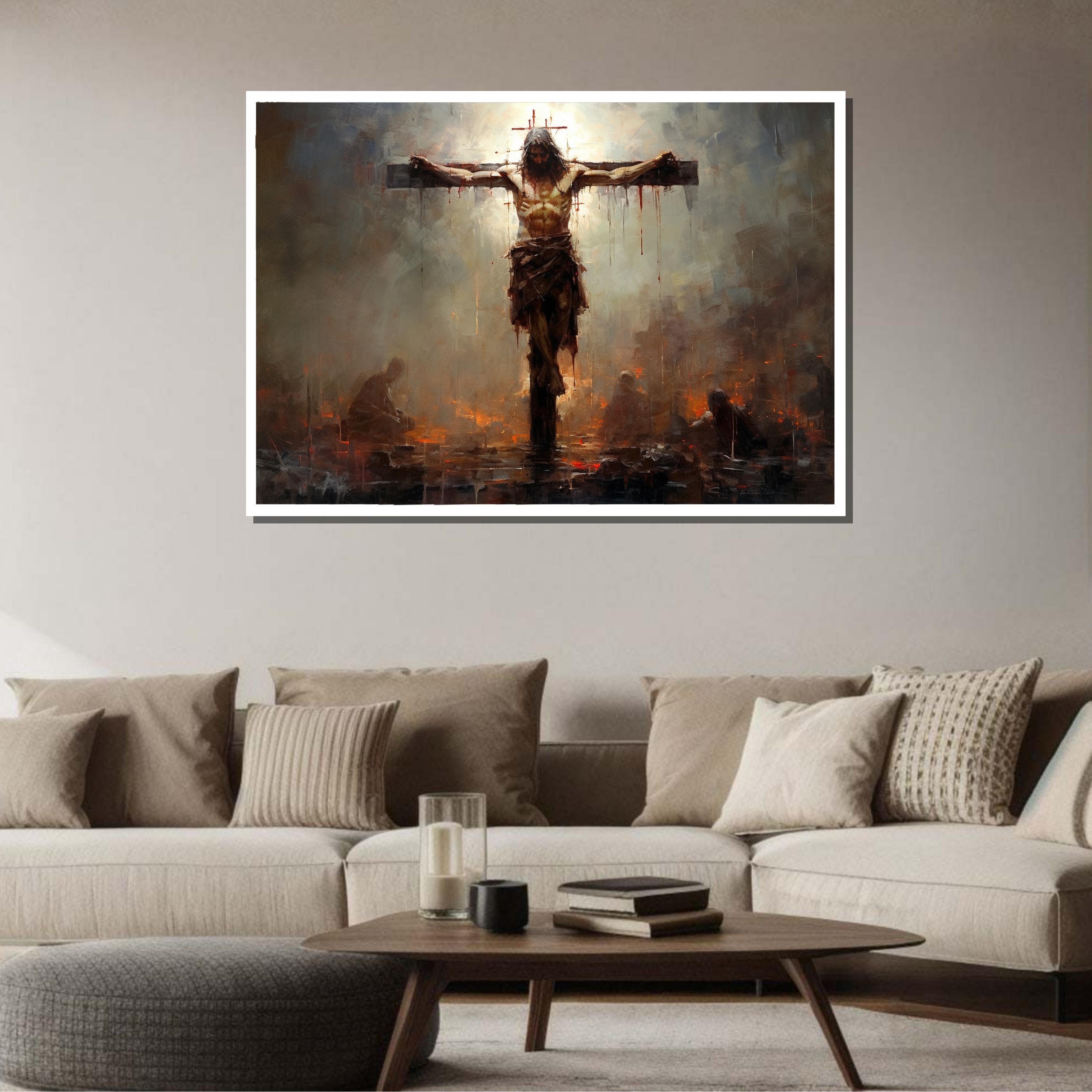 Crucifixion Canvas Print: Jesus on the Cross, Christian Wall Art - Etsy