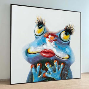 Funny Frog Canvas Print: Quirky Animal Wall Art
