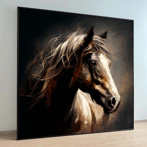 Stunning Horse Portrait Art - Equine Wall Decor - Majestic Horse Painting - Rustic Farmhouse Decor - Perfect Gift for Horse Lovers