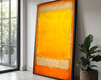 Mark Rothko Style Canvas Print: Modern Orange Yellow Wall Art