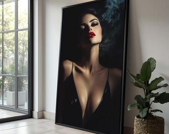 Impresión en lienzo con retrato de mujer sensual: fotografía de moda elegante