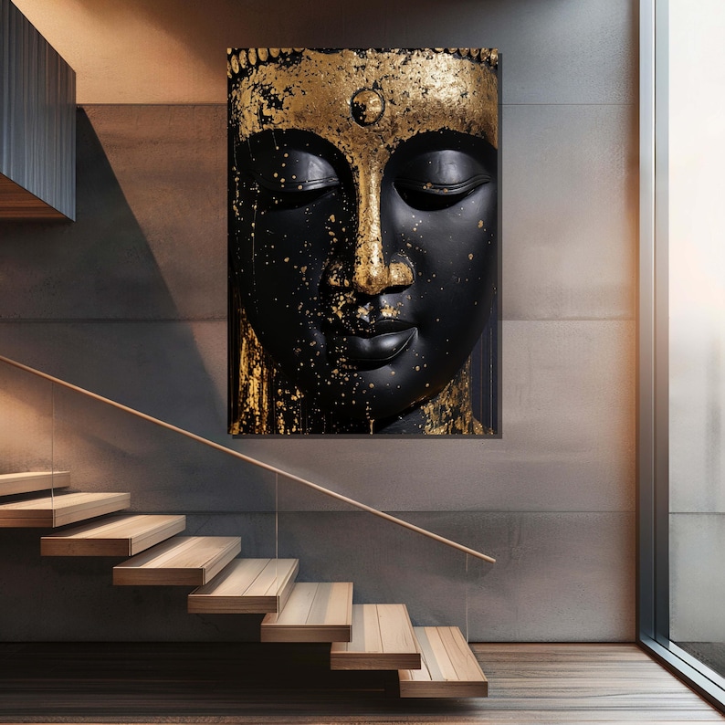 Gold Leaf Buddha Canvas Art: Zen Meditation Print - Etsy
