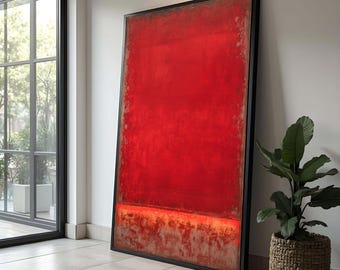 Mark Rothko Red Abstract Canvas Print, Modern Expressionist Wall Art